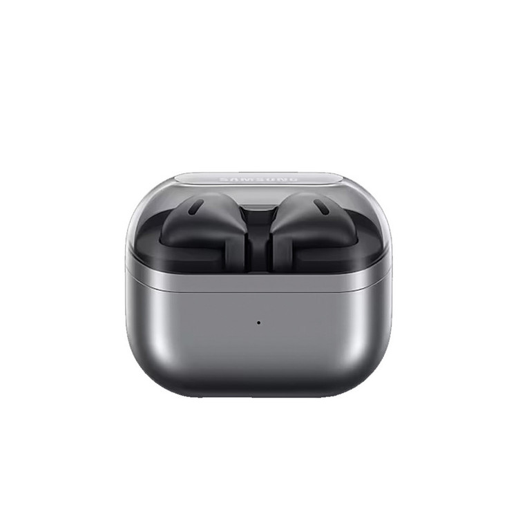 هدفون بلوتوثی سامسونگ مدل Galaxy Buds3 با نویز کنسلینگ فعال (ANC)، نویز کنسلینگ میکروفون (ENC)، درگاه شارژ USB Type-C، با قابلیت اتصال به چند دستگاه، دارای قابلیت صدای 360 درجه، Galaxy AI، میکروفون سه گانه، پشتیبانی از فرمان لمسی، ضد آب و گرد و غبار