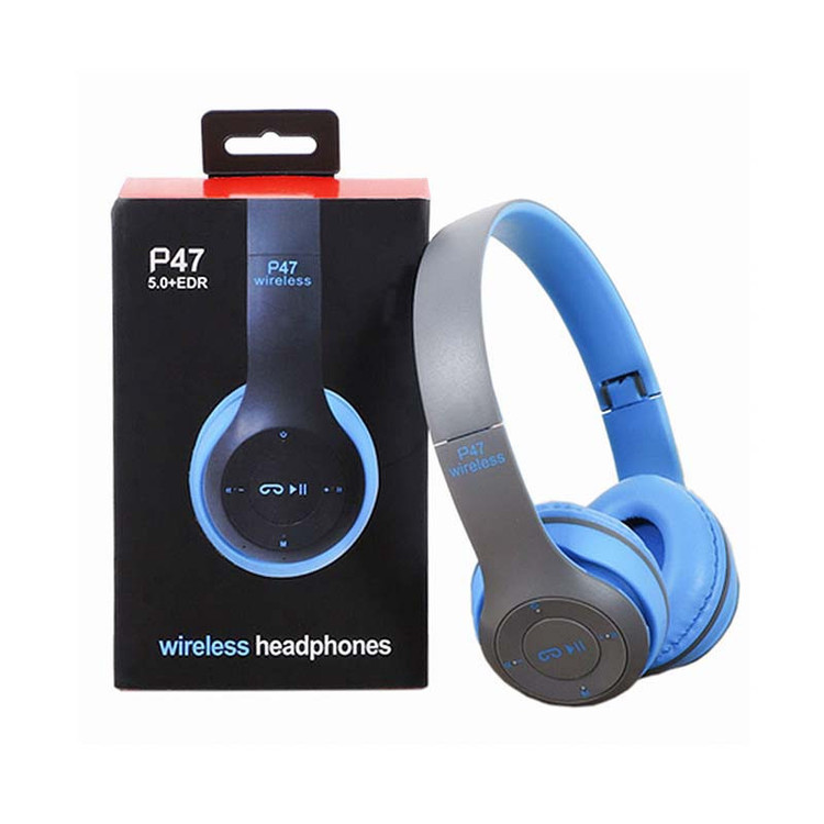 هدفون بلوتوثی مدل P47 EDR بدون قابلیت نویز کنسلینگ، درگاه USB Type-C، دارای شیار کارت حافظه، مقاومت در برابر رطوبت و عرق