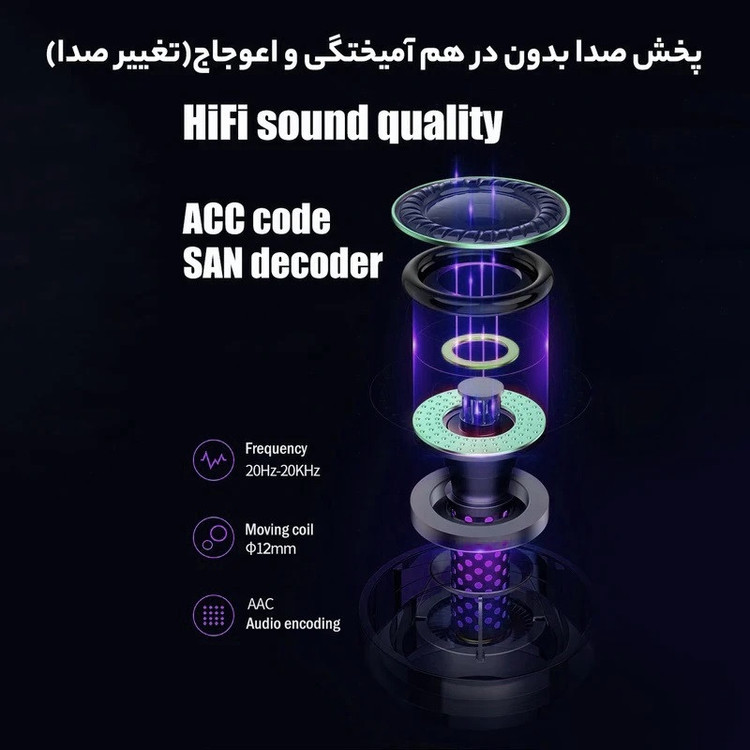هدفون بلوتوثی موزیک آپولو مدل GDX22-TWS V5.5