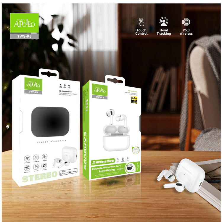 هدفون موزیک آپولو مدل True Wireless PRO3 K8