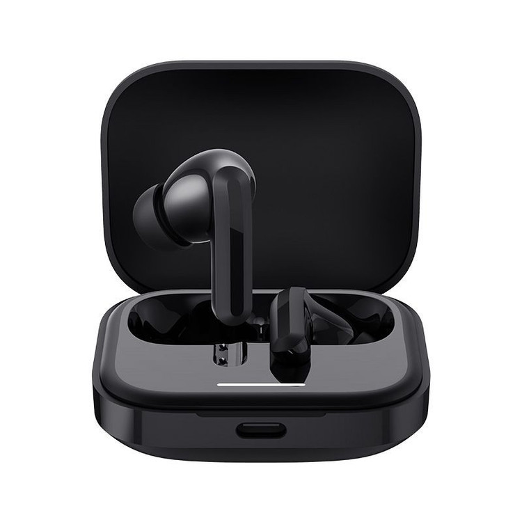هدفون بلوتوثی شیائومی مدل Redmi Buds 5 با نویز کنسلینگ فعال (ANC)، درگاه شارژ USB Type-C، دارای نشانگر روی محفظه شارژ