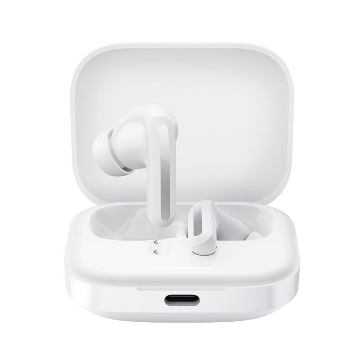هدفون بلوتوثی شیائومی مدل Redmi Buds 5 با نویز کنسلینگ فعال (ANC)، درگاه شارژ USB Type-C، دارای نشانگر روی محفظه شارژ