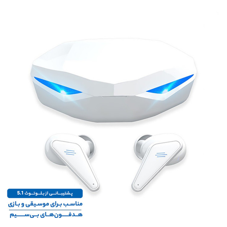 هدفون بلوتوثی مدل K55 با قابلیت حذف نویز (ANC)، درگاه شارژ USB Type-C، دارای کنترل لمسی روی گوشیها، حالت Gaming، مقاومت در برابر رطوبت و عرق