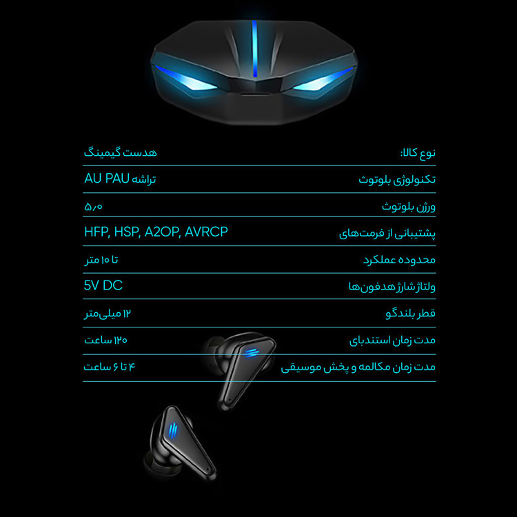 هدفون بلوتوثی مدل K55 بدون نویز کنسلینگ، درگاه شارژ USB Type-C، پشتیبانی از فرمان لمسی، دارای سه میکروفون، مقاومت در برابر رطوبت و عرق