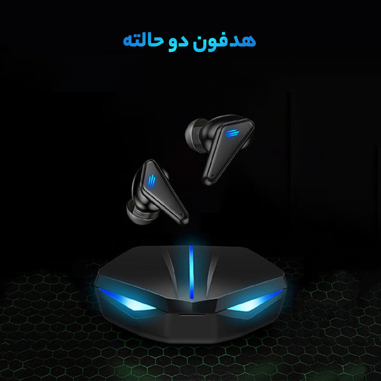 هدفون بلوتوثی مدل K55 بدون نویز کنسلینگ، درگاه شارژ USB Type-C، پشتیبانی از فرمان لمسی، دارای سه میکروفون، مقاومت در برابر رطوبت و عرق
