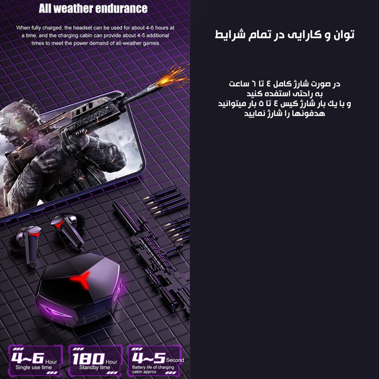 هدفون بلوتوثی گیمینگ مدل T33