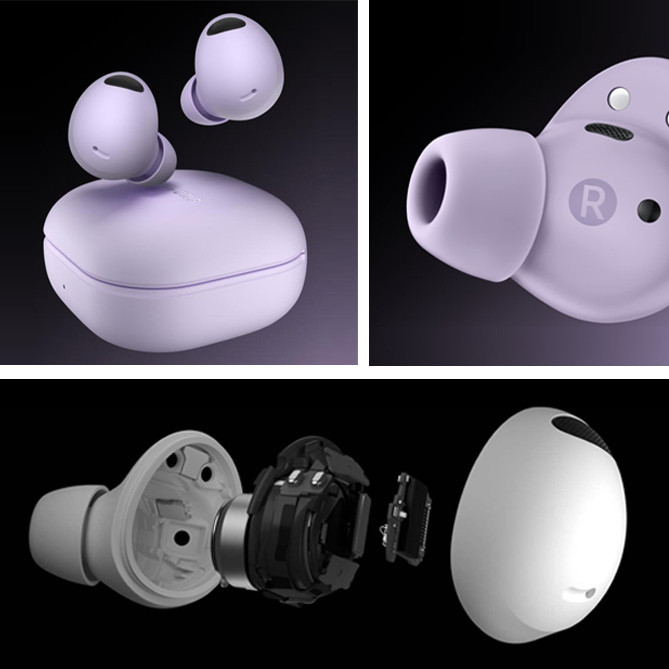 هدفون بلوتوثی سامسونگ مدل Galaxy Buds2 Pro با نویز کنسلینگ فعال (ANC)، درگاه شارژ USB Type-C، دارای میکروفون سهگانه، مقاوم در برابر رطوبت و عرق، مجهز به سنسور شتابسنج و مقاومت در برابر آب IPX7