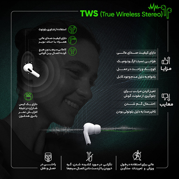 هدفون بلوتوثی سامسونگ مدل Galaxy Buds2 Pro با نویز کنسلینگ فعال (ANC)، درگاه شارژ USB Type-C، دارای میکروفون سهگانه، مقاوم در برابر رطوبت و عرق، مجهز به سنسور شتابسنج و مقاومت در برابر آب IPX7