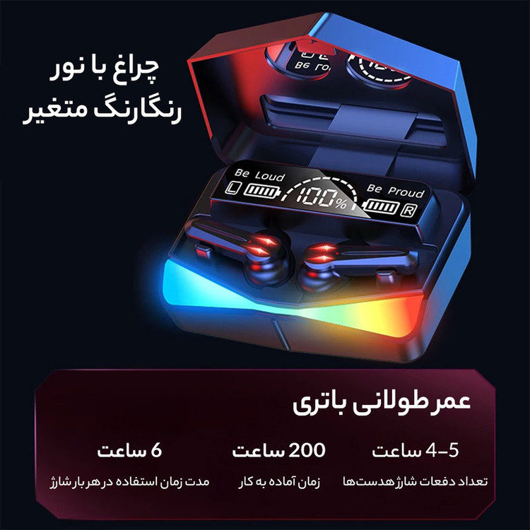 هدفون بلوتوثی گیمینگ مدل m28 playgames v5.3 2023