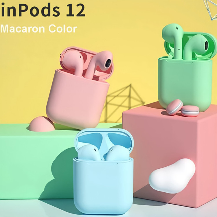 هدفون بلوتوثی مدل inPods 12 بدون نویز کنسلینگ، درگاه شارژ لایتنینگ، با قابلیت شارژ سریع، مقاوم در برابر رطوبت و عرق