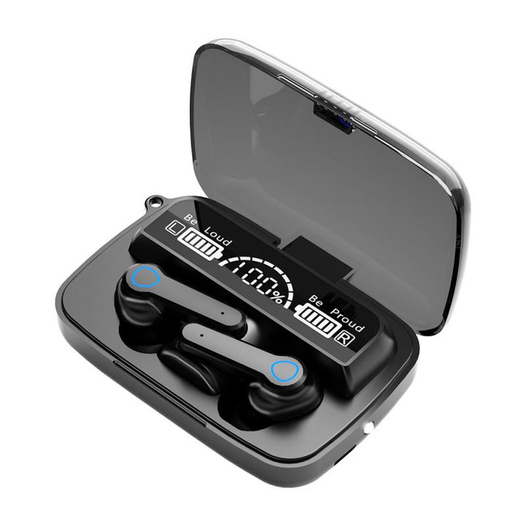 هدفون بلوتوثی مدل M19 بدون قابلیت نویز کنسلینگ، درگاه شارژ USB Type-C، قابلیت استفاده به صورت پاوربانک، دارای نشانگر LED، دارای صفحه نمایش روی محفظه