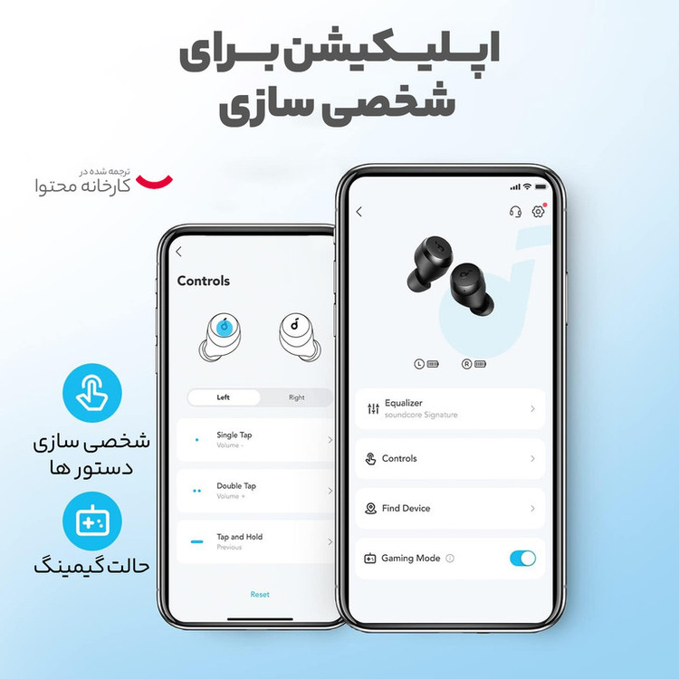 هدفون بلوتوثی انکر مدل Soundcore A20i، درگاه شارژ USB Type-C، مقاوم در برابر پاشش مستقیم آب و عرق