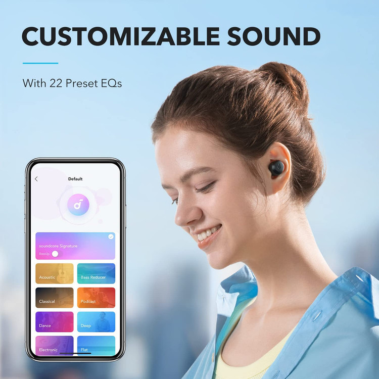 هدفون بلوتوثی انکر مدل Soundcore A20i، درگاه شارژ USB Type-C، مقاوم در برابر پاشش مستقیم آب و عرق
