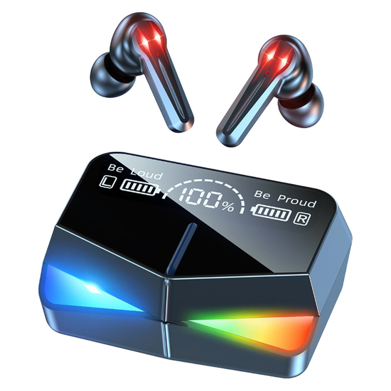 هدفون بلوتوثی مدل M28 بدون قابلیت نویز کنسلینگ، درگاه شارژ USB Type-C، دارای پشتیبانی از فرمان لمسی، دارای نمایشگر میزان شارژ روی محفظه