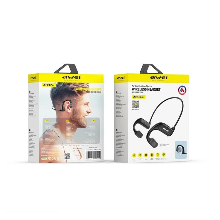 هدفون بلوتوثی گردنی مدل A897BL با نویز کنسلینگ فعال (ANC)، درگاه شارژ USB Type-C، دارای کلیدهای فیزیکی و پنل لمسی جهت مدیریت موسیقی و مکالمه، مقاوم در برابر رطوبت و عرق