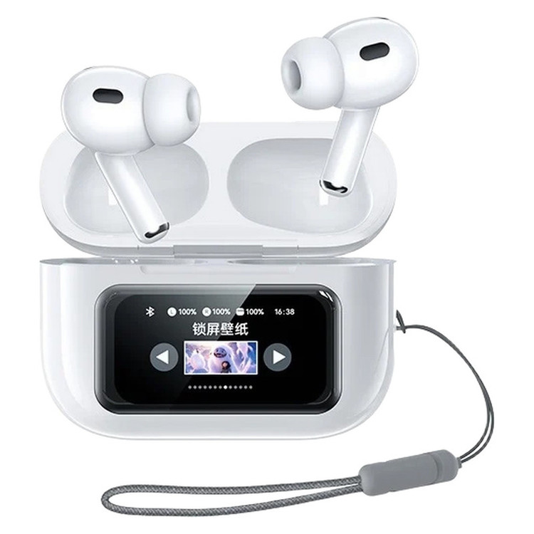 هدفون بلوتوثی ریمکس مدل CozyPods W30N دارای نویز کنسلینگ فعال (ANC)، درگاه شارژ USB Type-C، دارای نمایشگر روی صفحه محفظه شارژ