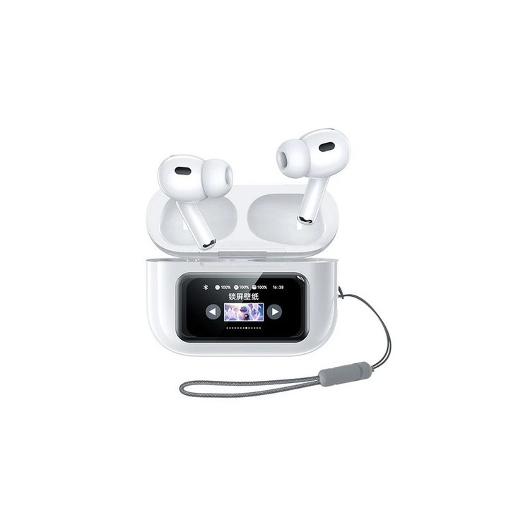 هدفون بلوتوثی ریمکس مدل CozyPods W30N دارای نویز کنسلینگ فعال (ANC)، درگاه شارژ USB Type-C، دارای نمایشگر روی صفحه محفظه شارژ