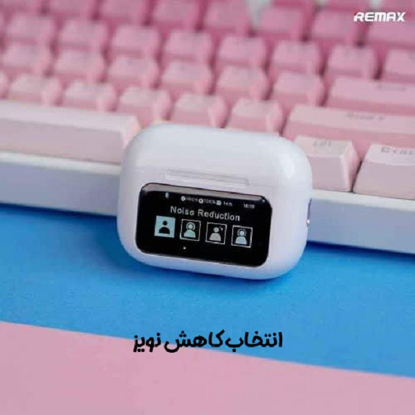 هدفون بلوتوثی ریمکس مدل CozyPods W30N دارای نویز کنسلینگ فعال (ANC)، درگاه شارژ USB Type-C، دارای نمایشگر روی صفحه محفظه شارژ