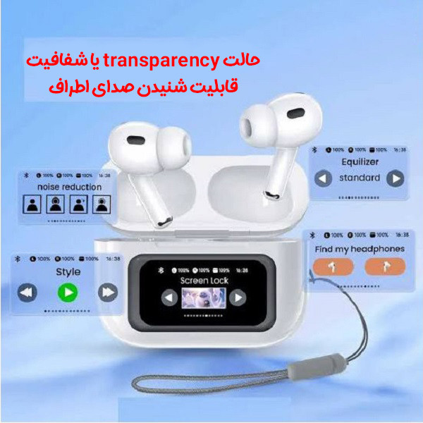 هدفون بلوتوثی ریمکس مدل CozyPods W30N دارای نویز کنسلینگ فعال (ANC)، درگاه شارژ USB Type-C، دارای نمایشگر روی صفحه محفظه شارژ