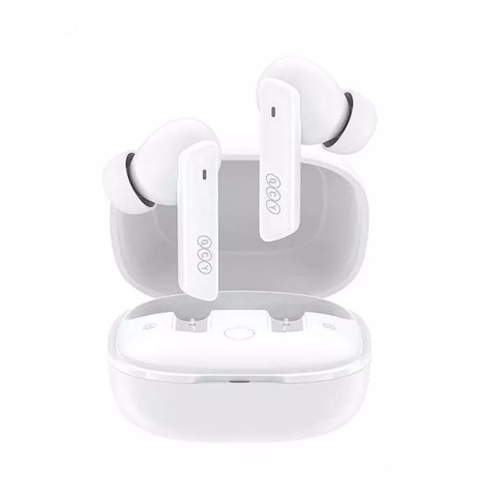 هدفون بلوتوثی کیو سی وای مدل Melobuds ANC HT05 با نویز کنسلینگ فعال (ANC)، درگاه شارژ USB Type-C، پشتیبانی از شارژ سریع، تکنولوژی حذف باد، مقاوم در برابر رطوبت و عرق