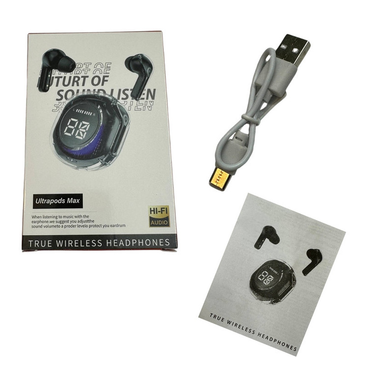 هدفون بلوتوثی NEW Ultrapods Max بدون قابلیت نویز کنسلینگ، درگاه شارژ USB Type-C، دارای کنترل لمسی، نشانگر LED روی محفظه، مقاوم در برابر آب