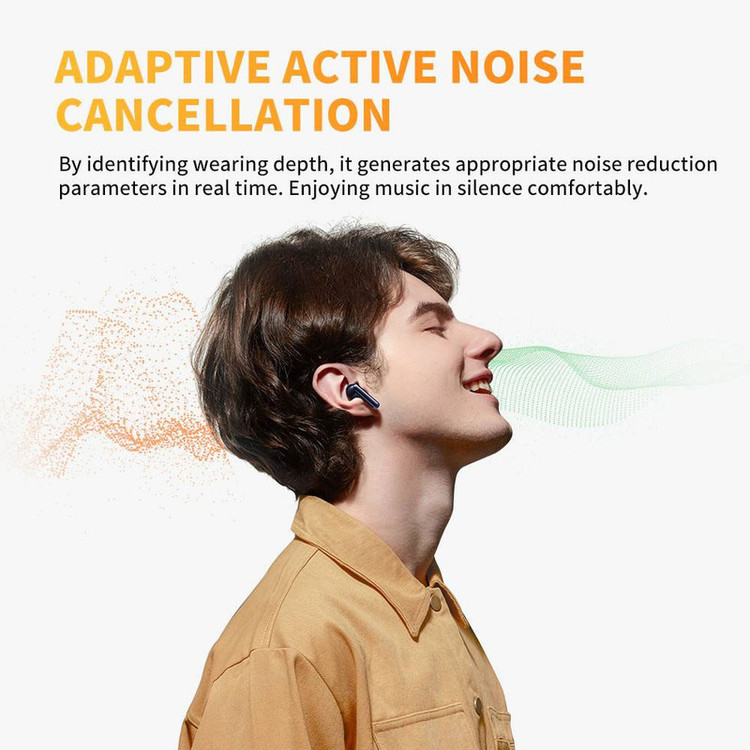 هدفون بلوتوثی کیو سی وای مدل +AilyBuds Pro با نویز کنسلینگ میکروفون (ENC)، درگاه شارژ USB Type-C، دارای نشانگر روی محفظه شارژ، مقاوم در برابر رطوبت و عرق