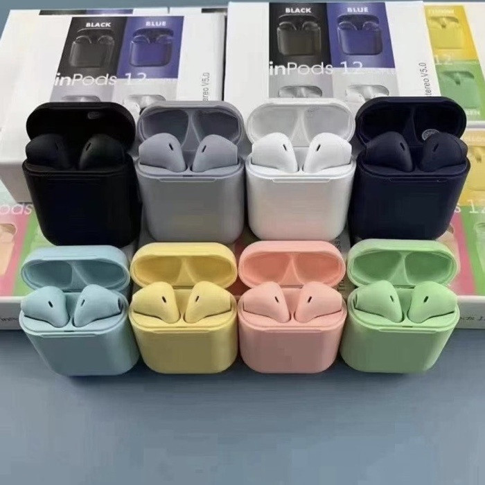 هدفون بلوتوثی مدل inpods 12 بدون قابلیت نویز کنسلینگ، درگاه شارژ لایتنینگ، تا 5 ساعت عمر باتری، امکان استفاده به صورت پاوربانک، کنترل لمسی، مقاوم در برابر رطوبت و عرق