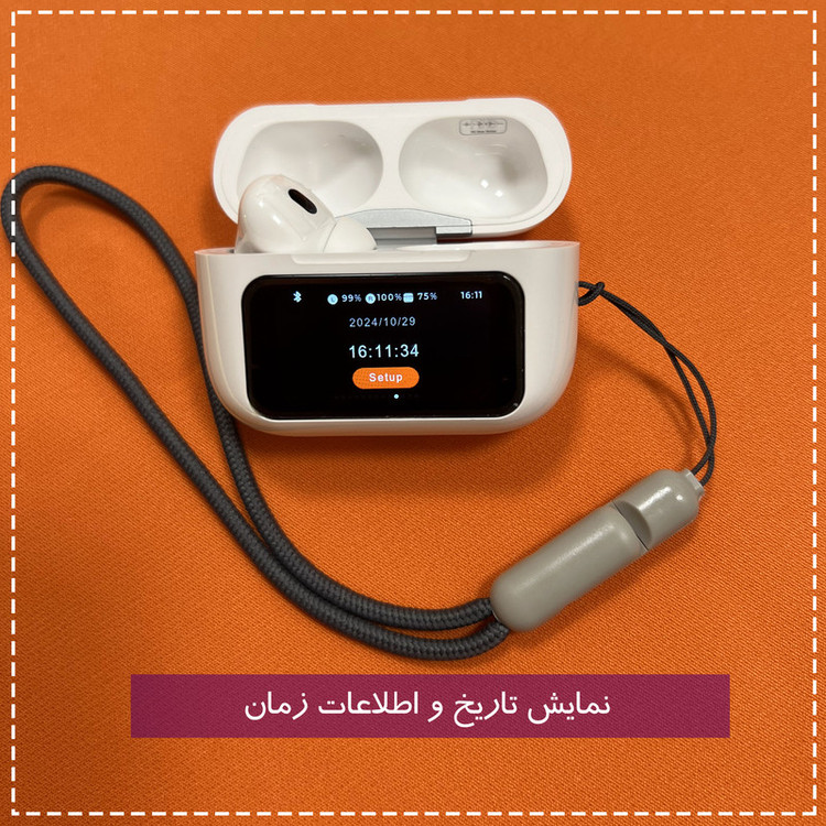 هدفون بلوتوثی مدل PJD Pro2nd V5.4 Light دارای نویز کنسلینگ فعال (ANC)، درگاه شارژ USB Type-C، شارژ بی سیم، پشتیبانی از فرمان لمسی، نمایشگر روی صفحه محفظه شارژ، نشانگر LED
