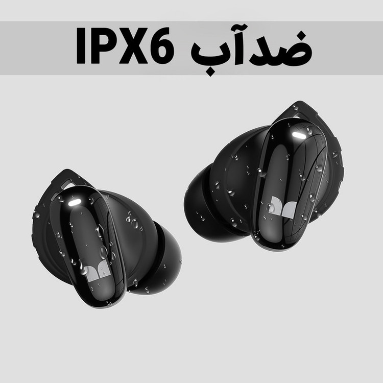 هدفون بلوتوثی مانستر مدل N-Lite 206 با نویز کنسلینگ میکروفون (ENC)، درگاه شارژ USB Type-C، دارای نشانگر LED، پشتیبانی از فرمان لمسی، مقاوم در برابر آب با استاندارد ضد آب IPX6