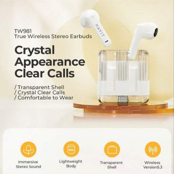 هدفون بلوتوثی هویت مدل True Wireless Stereo TW981