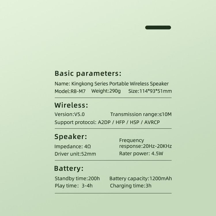 اسپیکر بلوتوثی ریمکس مدل wireless RB-M7