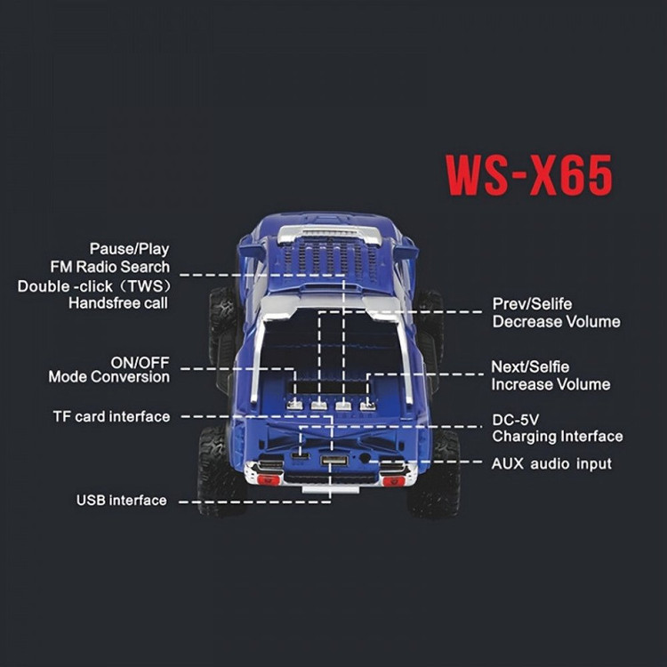 اسپیکر بلوتوثی وستر مدل ماشین هایلوکس کد WS-X65