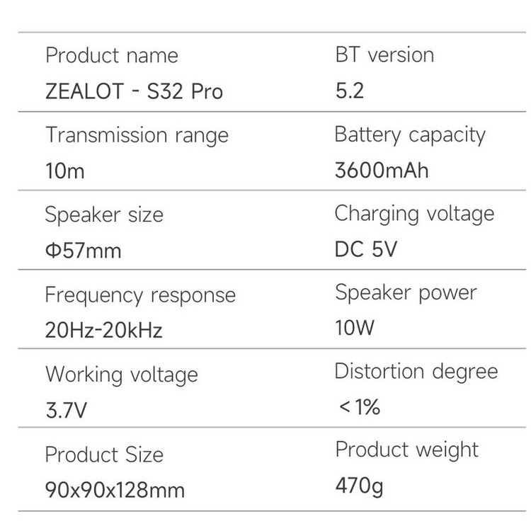 اسپیکر بلوتوثی قابل حمل زیلوت مدل S32 Pro