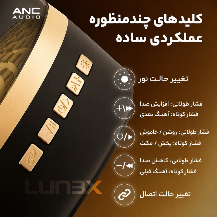 اسپیکر بلوتوثی قابل حمل لـونکس مدل LX4OO