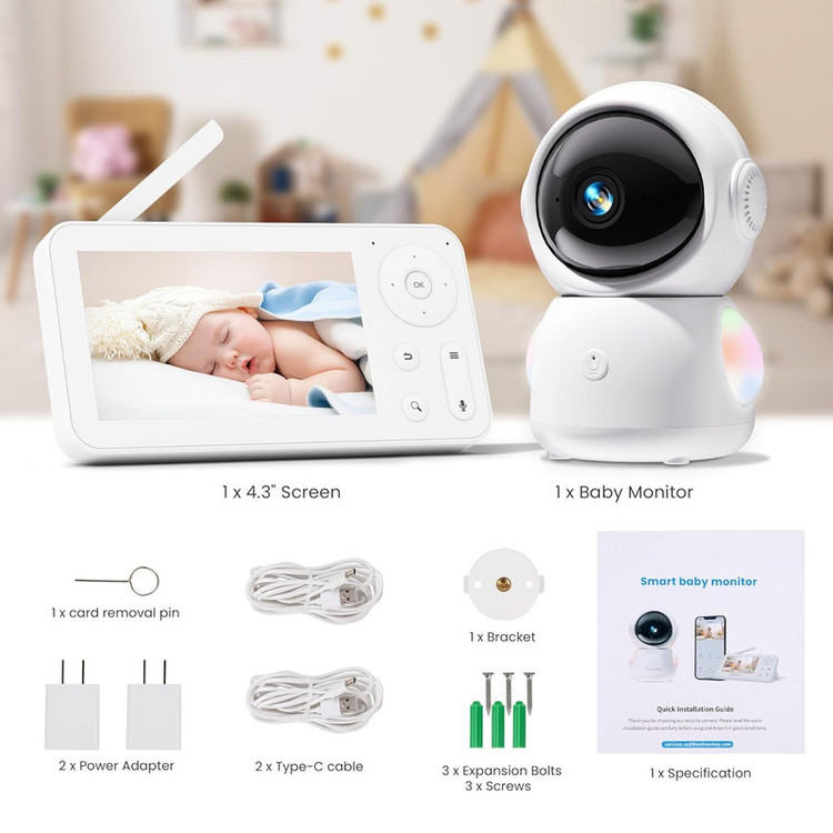 مانیتور و دوربین اتاق کودک مدل MY07 مجموعه دو عددی