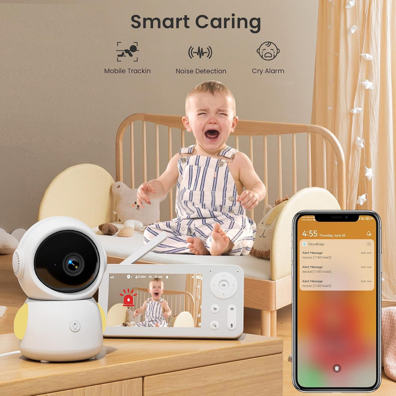 مانیتور و دوربین اتاق کودک مدل MY07 مجموعه دو عددی