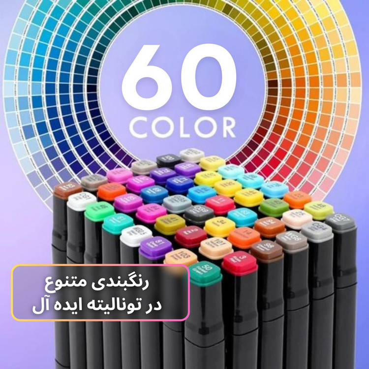 ماژیک راندو تونیوا مدل Touch 60 به همراه محلول احیای ماژیک مجموعه ۶۰ عددی