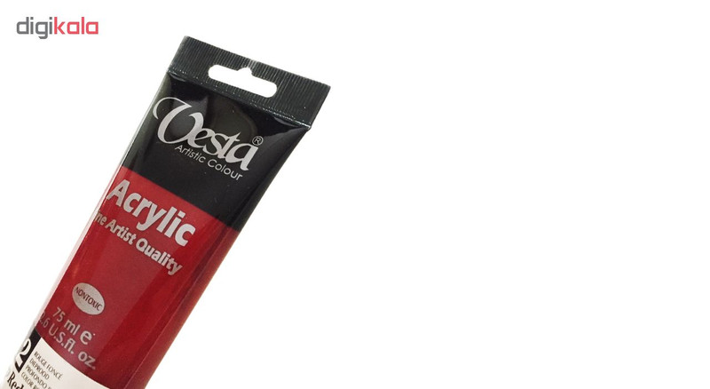 رنگ اکریلیک وستا مدل 12 Deep Red حجم 75 میلی لیتر