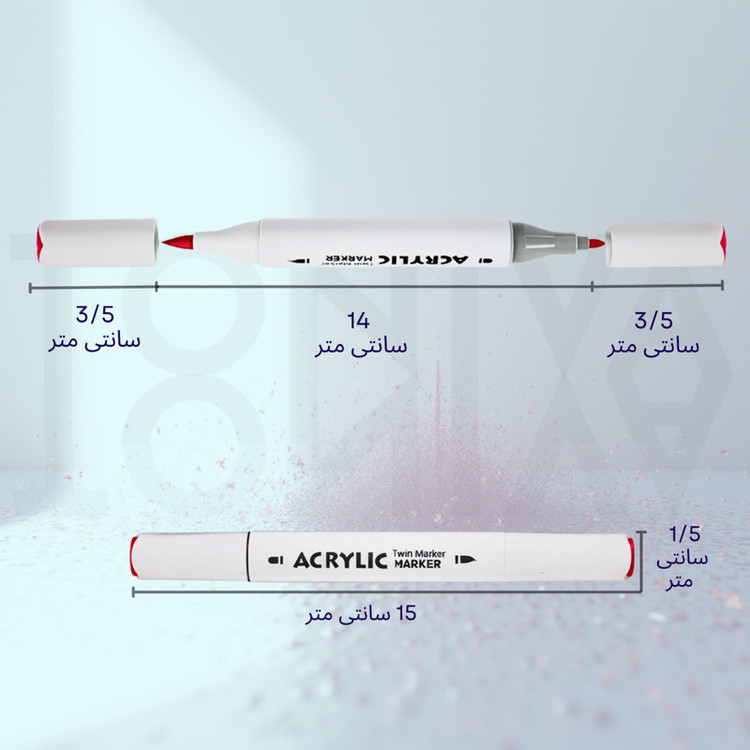 ماژیک تونیوا مدل اکریلیک کد Dual tip مجموعه 60 عددی