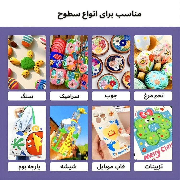 ماژیک تونیوا مدل اکریلیک کد Dual tip مجموعه 60 عددی