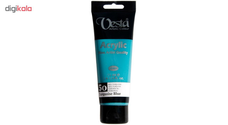 رنگ اکریلیک وستا مدل 50 Turquoise Blue حجم 75 میلی لیتر