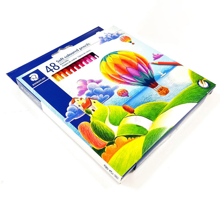 مداد رنگی 48 رنگ استدلر مدل Soft coloured pencils طرح بالنها کد 143C48LJ