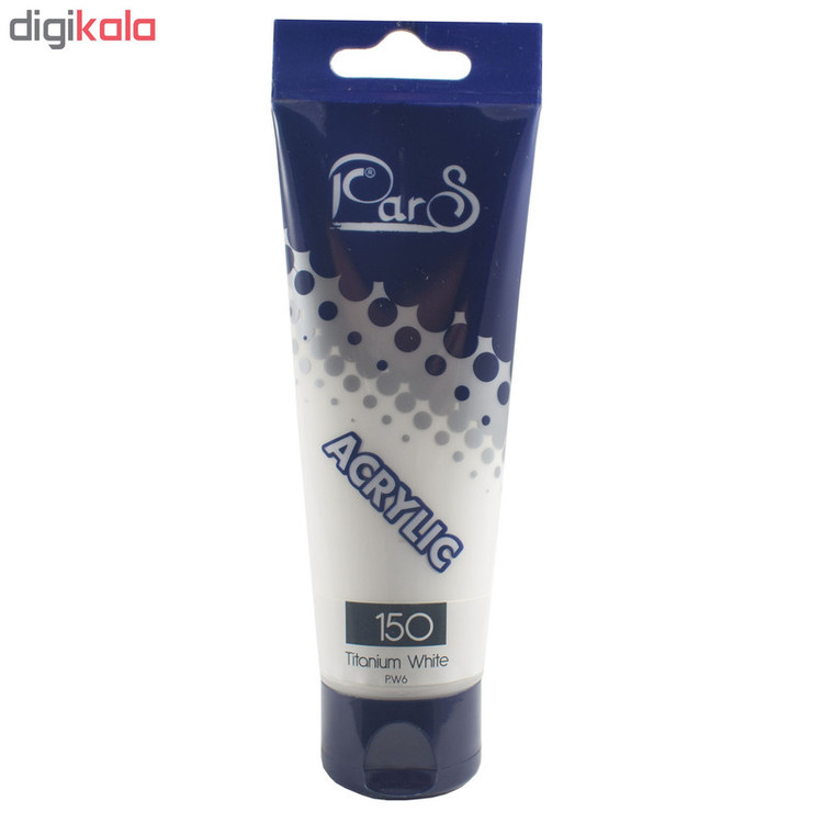 رنگ اکریلیک پارس کد 150 titanium white حجم 75 میلی لیتر