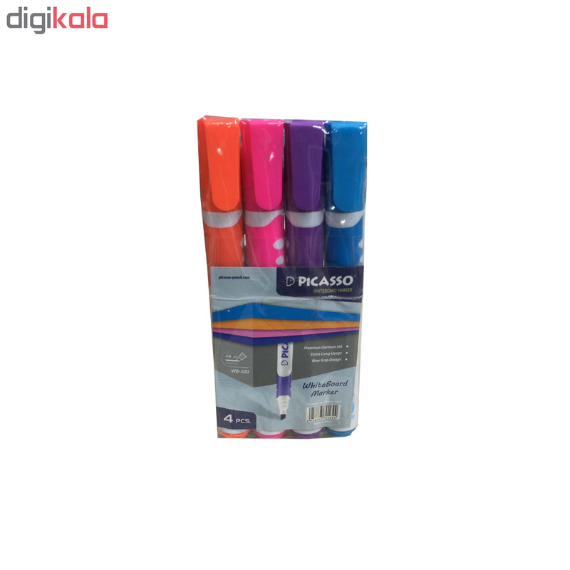 ماژِیک وایت برد پیکاسو مدل کیفی بسته 4 عددی
