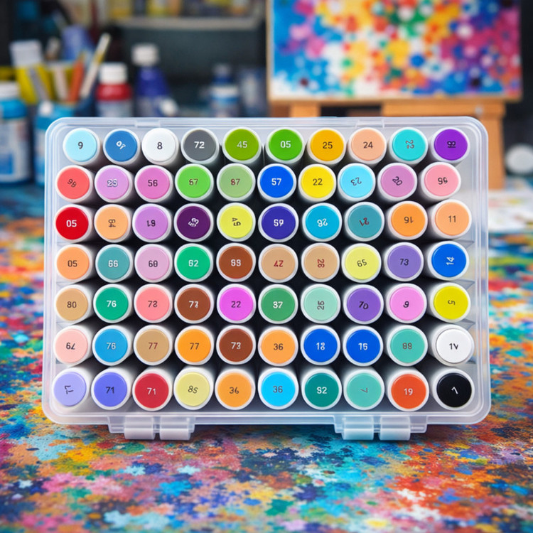 ماژیک تونیوا مدل اکریلیک کد Dual tip مجموعه 80 عددی