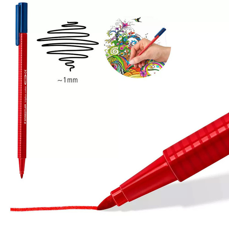 ماژیک رنگ آمیزی استدلر مدل fiber tip بسته 20 عددی