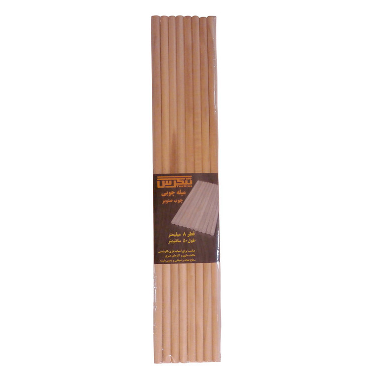 میله چوبی تنگرس مدل صنوبر 8 میل کد SG-08-500 بسته 8 عددی