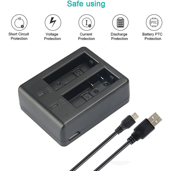 شارژر باتری دوربین مدل KIT-SJ4000-USB بسته 2 عددی