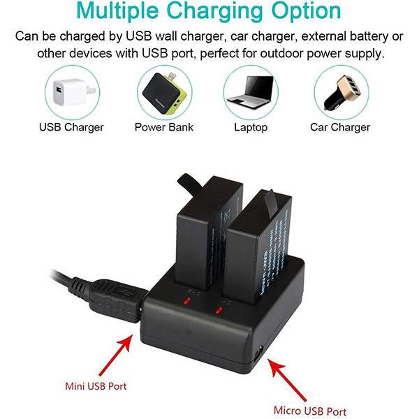 شارژر باتری دوربین مدل KIT-SJ4000-USB بسته 2 عددی