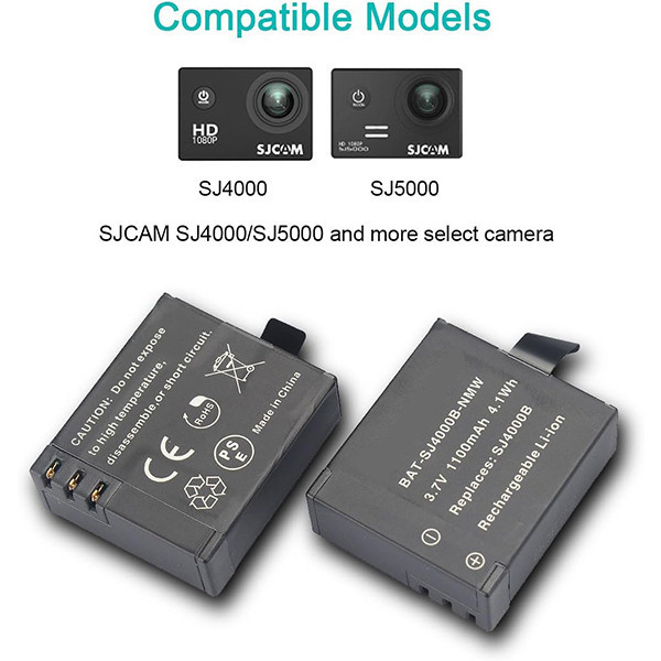 شارژر باتری دوربین مدل KIT-SJ4000-USB بسته 2 عددی